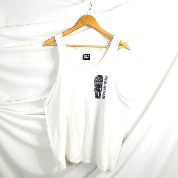 VTG Local Motion 80s 90s Hawaii Tank Top XL White Double Sided Single Stitch USA